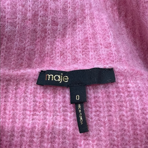 Maje Myzip Pink Wool Cardigan Size XS - Picture 5 of 7